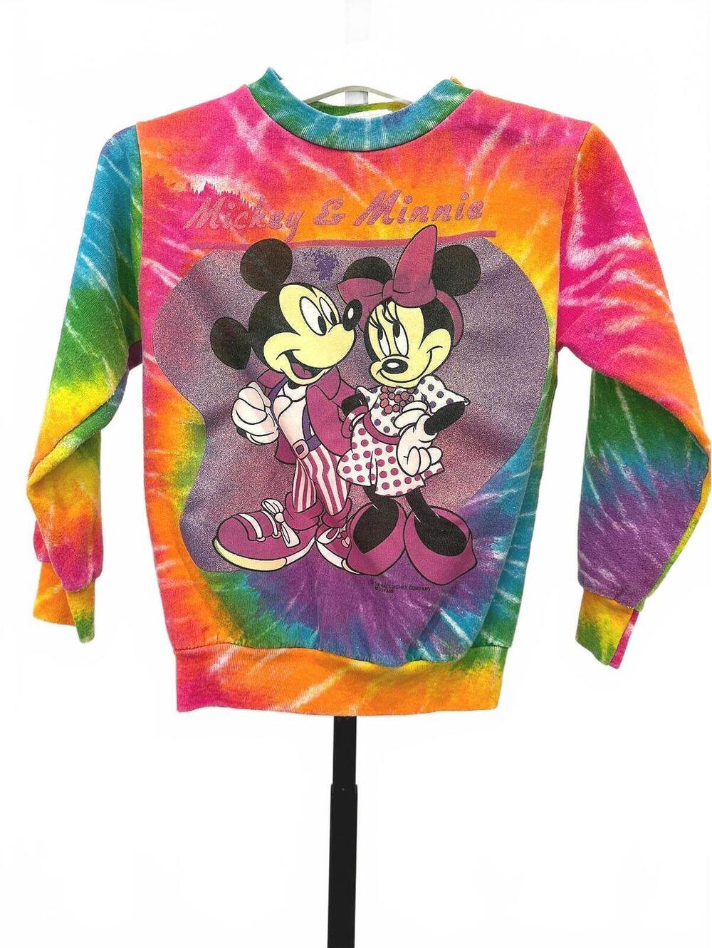 Vintage Mickey & Minnie Tie-Dye Sweatshirt Kids Small 7/8